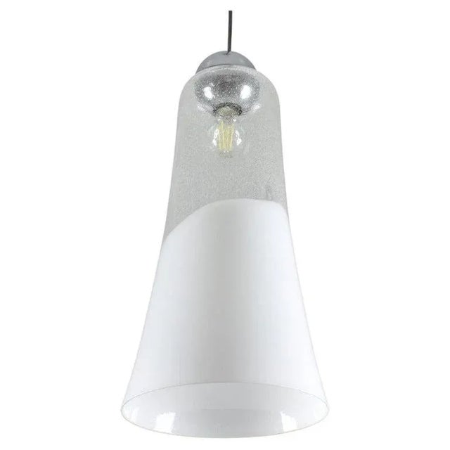 Mazzega Murano Pulegoso Glass Pendant Light, Labelled, Italy, 1970s For Sale - Image 11 of 11