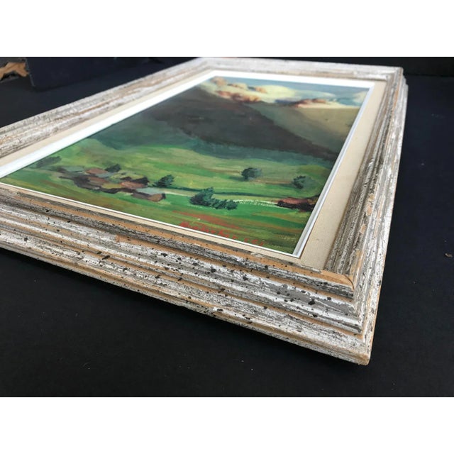 Rustic 1930s Vintage Ruth Durlacher Alpine Landscape Oil on Canvas Framed Painting For Sale - Image 3 of 9