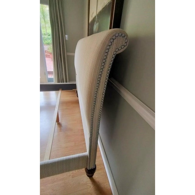 Textile Upholstered Queen Sleigh Bed For Sale - Image 7 of 18