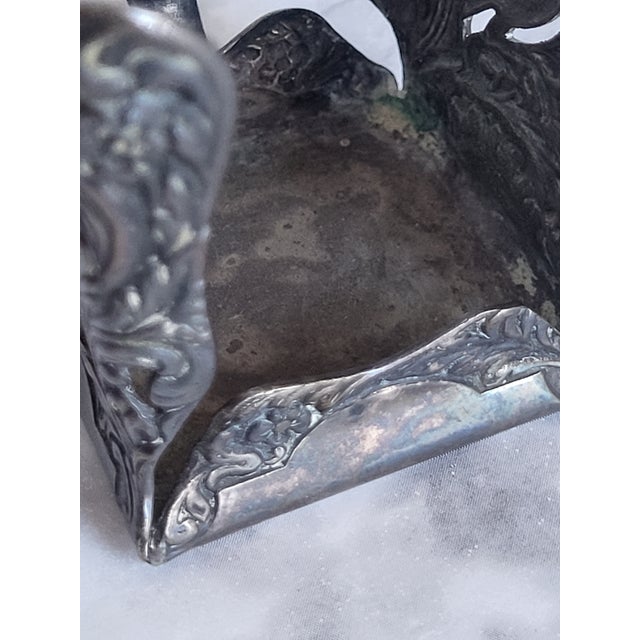 Vintage Pewter Inkwell Holder For Sale - Image 9 of 15