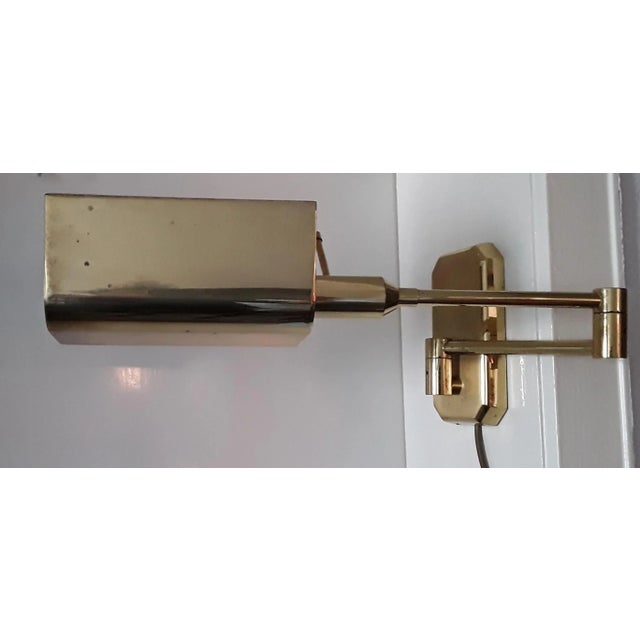Vintage Adjustable Gold Colored Sconce For Sale - Image 3 of 8