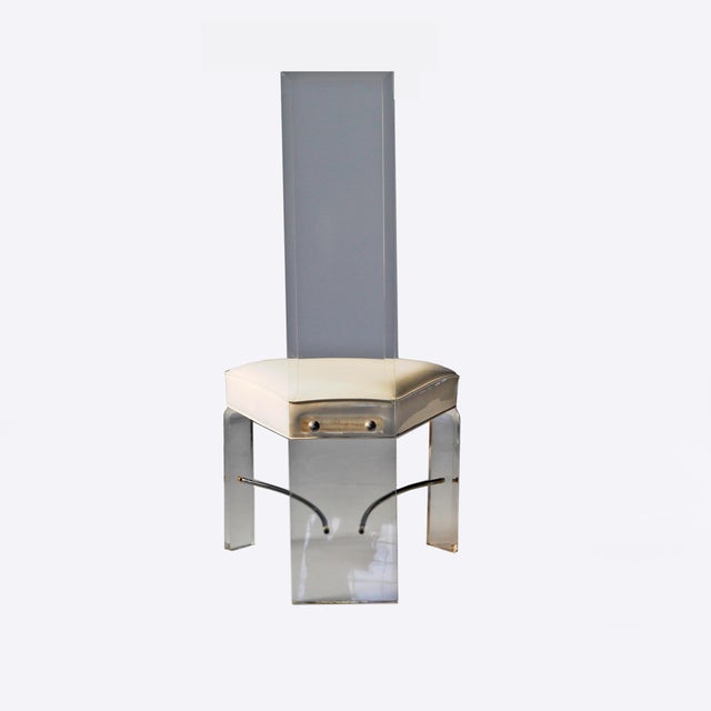 Late 20th Century High Back Lucite Dining Chairs - Set of Eight For Sale - Image 5 of 8