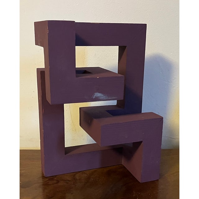 Purple David Seccombe (New York City 1930 - 2022) Mid-Century Modernist Abstract Paint Decorated Wood Table Sculpture Circa 1960 For Sale - Image 8 of 18