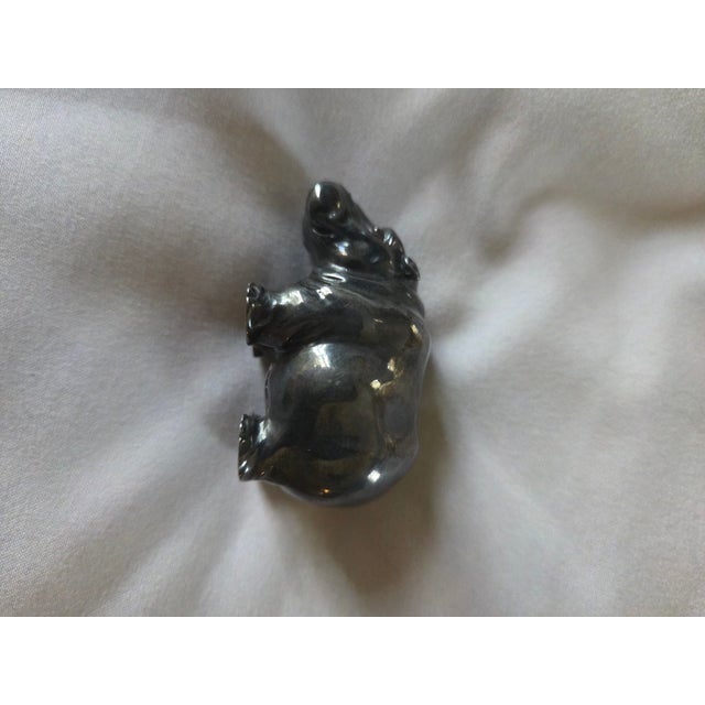 Figurative Miniature Sterling Silver Hippopotamus For Sale - Image 3 of 6