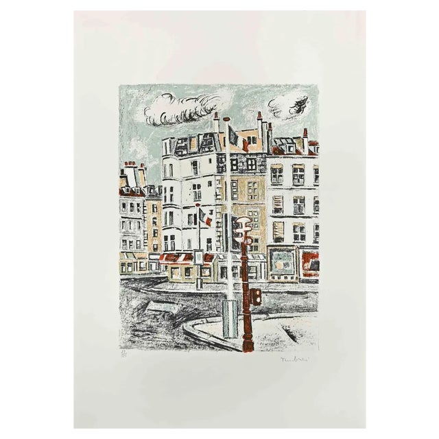 Orfeo Tamburi, View of Paris, 1970s, Etching For Sale