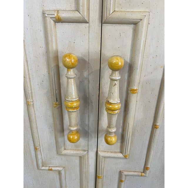1970's Faux Bamboo Yellow Armoire by Century Furniture For Sale - Image 15 of 18
