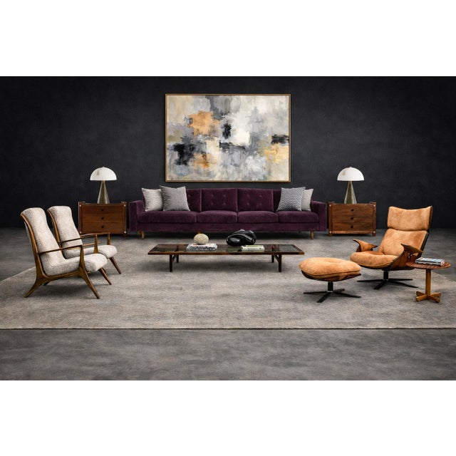 A striking pair of Brazilian modernist armchairs designed by the Swiss-born designer John Graz, whose multidisciplinary...