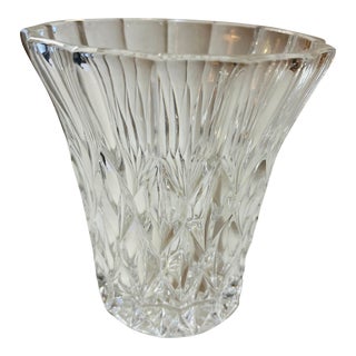1950s Mid Century Fancy Crystal Vase For Sale