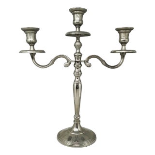 Handmade 3-Candle Candelabra in Stainless Steel For Sale