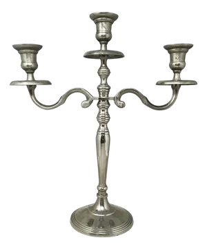 Handmade 3-Candle Candelabra in Stainless Steel