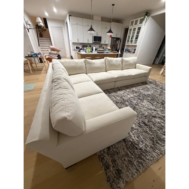 Contemporary Crate & Barrel Douglas Bisque 3+ Piece Sectional For Sale - Image 3 of 7