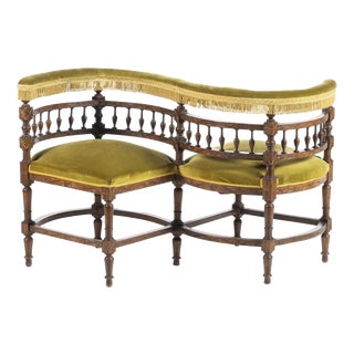 19th Century Loveseat in Walnut For Sale