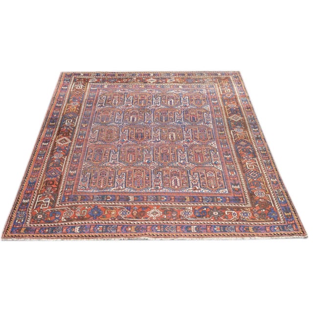 Traditional Antique Khamseh Rug 4'10'' x 5'11'' For Sale - Image 3 of 12