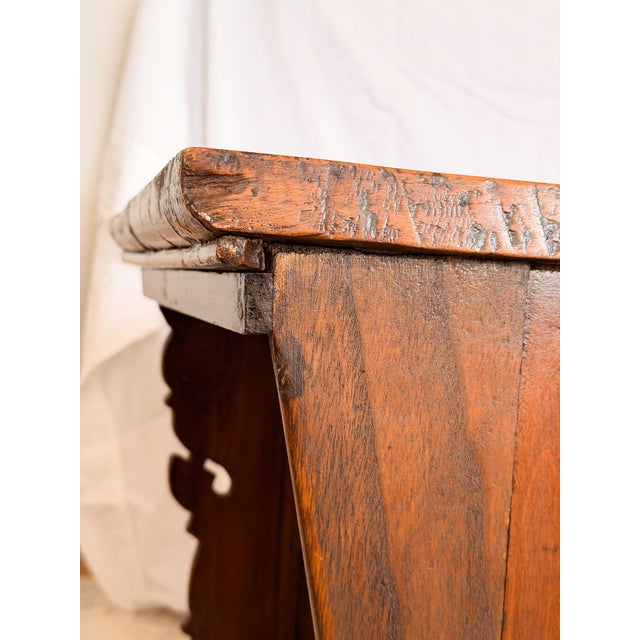 Antique Mongolian Hand-Painted Kang Cabinet / Low Media Console For Sale - Image 15 of 17