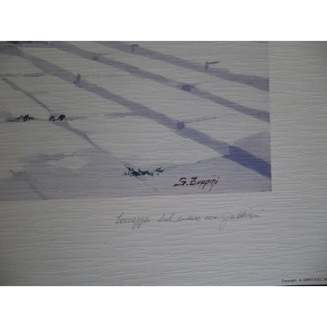 Giorgio Zuppini, Terrzza Sul Mare Con Gabbiani (Land on the Sea with Seagulls), 1970s, Lithograph For Sale - Image 17 of 18