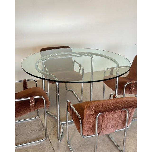 Metal Dining Table and Chairs by Guido Faleschini, 1970s, Set of 5 For Sale - Image 7 of 13
