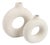 Modern White Ceramic Boho Decorative Vase Set For Sale