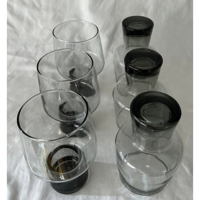 1970s Brutalist Smoked Grey Drinking Glasses by Libbey- Set of 10 For Sale - Image 10 of 11