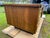 Vintage mid century modern wooden tanker desk, top is Formica some scuffs and marks , has filling and dovetail drawer with...