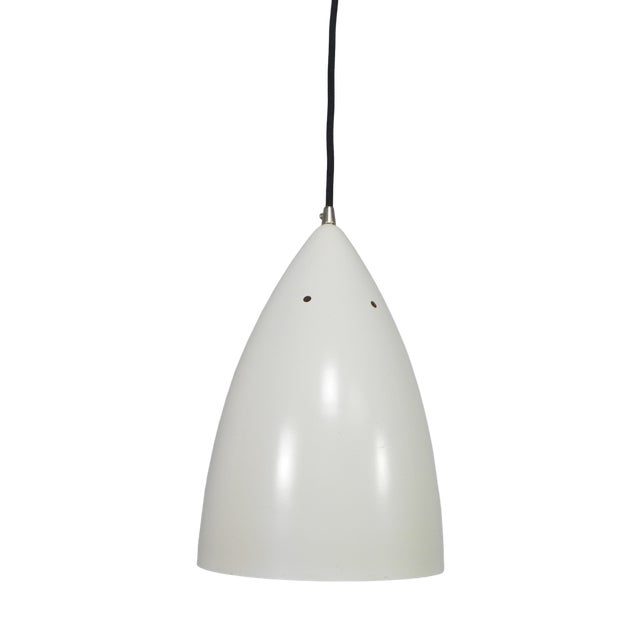 Vintage Hanging Lamp with Aluminum Shade, 1960s For Sale