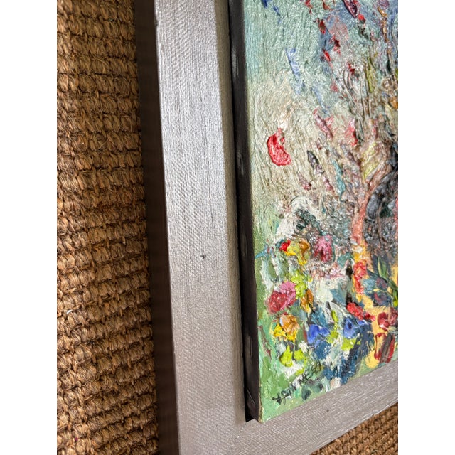 Wood “Ode to Van Gogh”, Abstract Floral Oil Paintings, by Van Ness For Sale - Image 7 of 11
