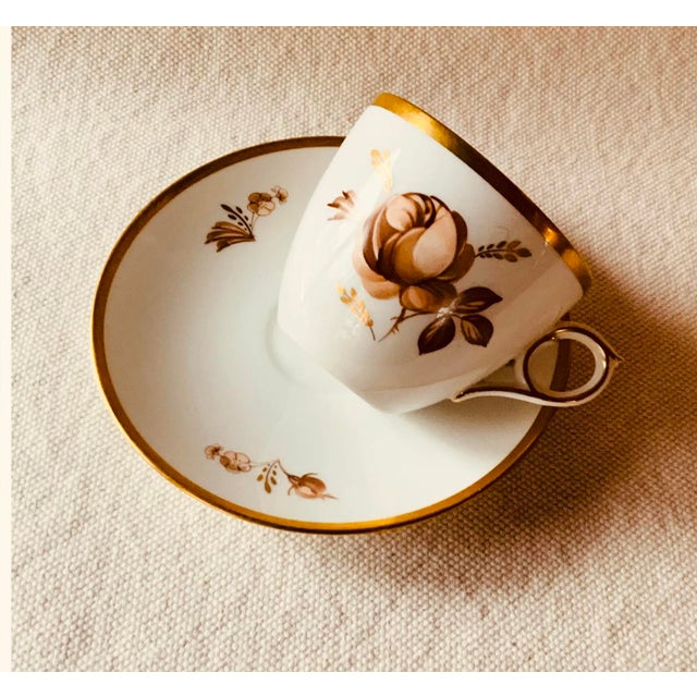 1960s Royal Copenhagen Brown Rose Breakfast Set - 3 pcs For Sale - Image 9 of 18