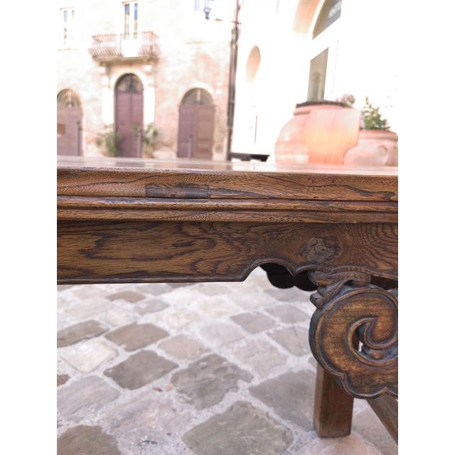 Chinese Bench in Chestnut Wood Built in Interlocking System without Nails, 18th Century For Sale - Image 14 of 18