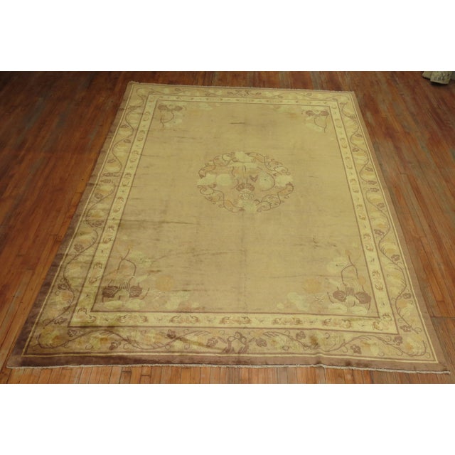 Early 20th Century Pale Antique Chinese Rug For Sale - Image 5 of 6