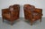Vintage Dutch Cognac Colored Leather Club Chairs, 1970s, Set of 2 For Sale - Image 6 of 18