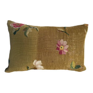Antique French Aubusson Tapestry Pillow Circa 1850