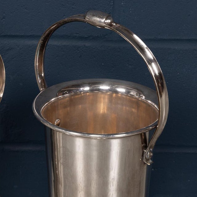 Vintage English Floor Standing Silver Plated Wine Coolers, 1950s, Set of 2 For Sale - Image 10 of 14