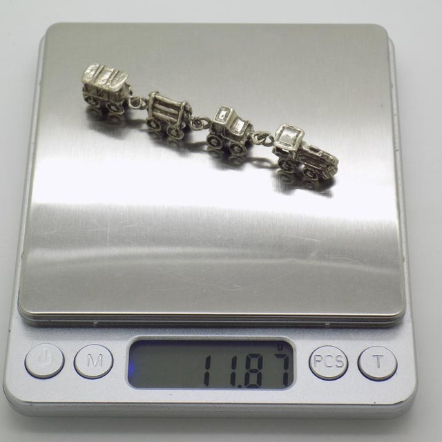 Vintage Italian Handmade Silver Toy Train, 1970s For Sale - Image 9 of 12