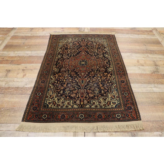Textile Antique Persian Farahan Rug, 03'05 X 05'00 For Sale - Image 7 of 9