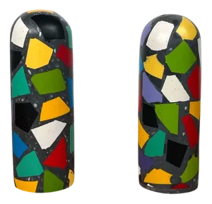 Postmodern Terrazzo Pepper and Salt Shaker, 1980s, Set of 2