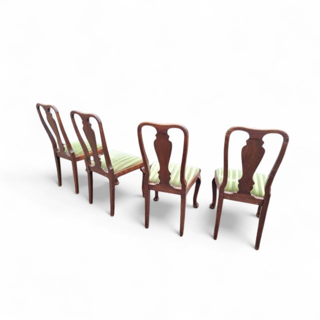 Antique English Carved Mahogany Dining Chairs, 1880s, Set of 4 For Sale - Image 12 of 13