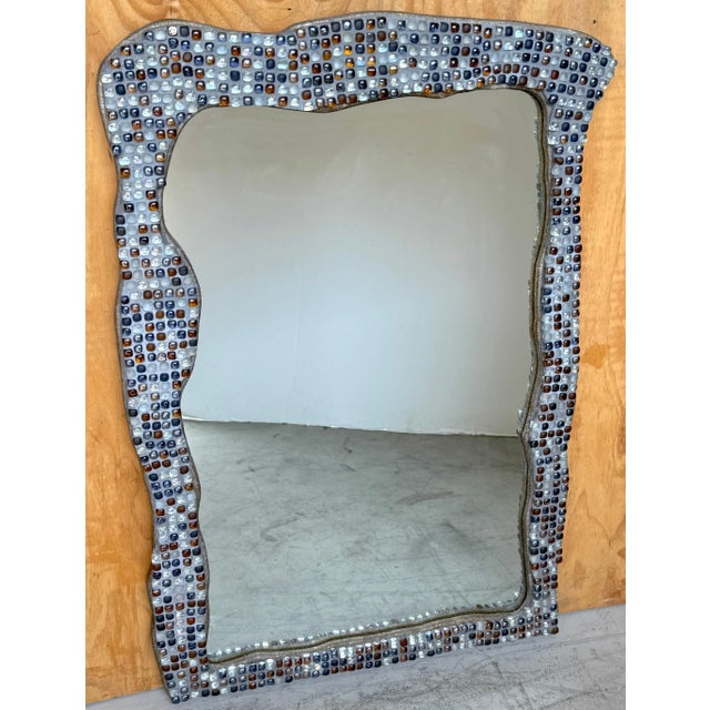Postmodern Postmodern Murano Glass Mosaic Biomorphic Mirror, Italy, circa 1990s For Sale - Image 3 of 10