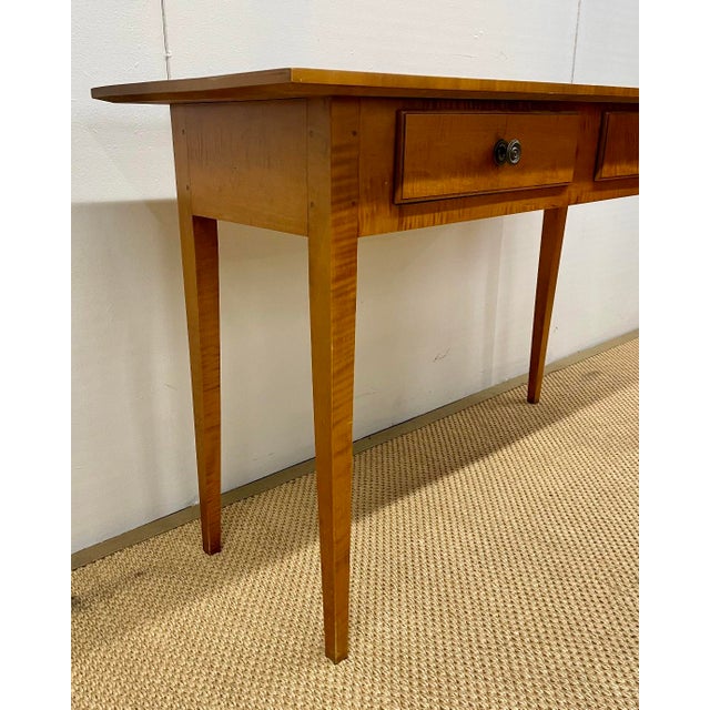 Late 20th Century Eldred Wheeler American Tiger Maple Wood Shaker Inspired Console Table For Sale - Image 5 of 6