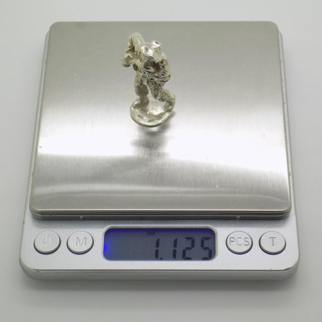 Silver Vintage Italian Handmade Genuine Silver Christmas Bagpipe Player Solid Figurine, Made in Tuscany (Florence, Italy) For Sale - Image 8 of 9