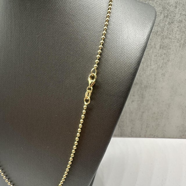 Contemporary 14kt Yellow Gold Ball Bead Chain – 16in, 1.85mm, New For Sale - Image 3 of 4