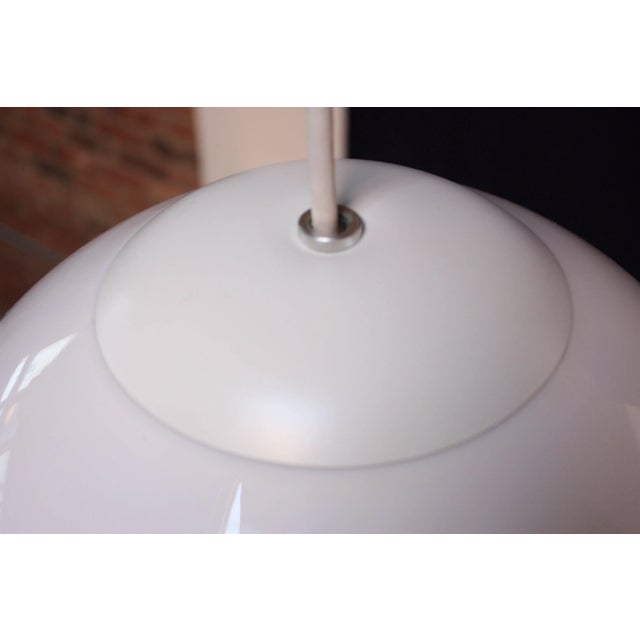 Vintage American White Cased-Glass Orb Pendant For Sale - Image 4 of 5