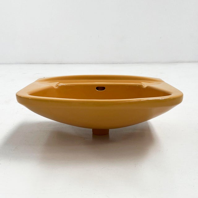 Ceramic Vintage Round Mustard Sink from Keramag Keravit, 1980s For Sale - Image 7 of 11