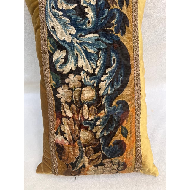 Textile Pillow With 18th Century Tapestry - Bird and Fruit For Sale - Image 7 of 9