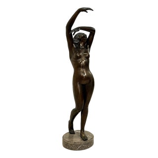 Figurative Sculpture, 1980s, Bronze on Marble Base For Sale