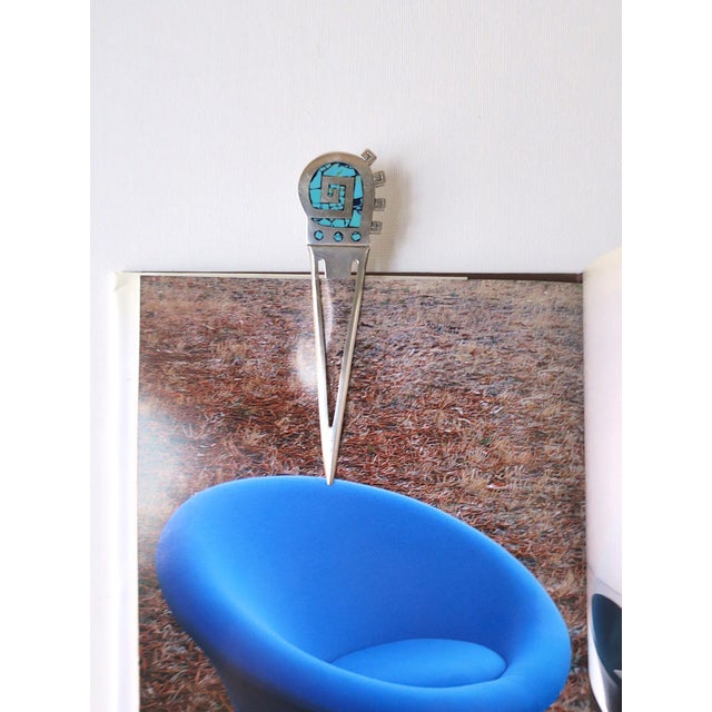 Sterling Silver Turquoise Bookmarker Letter Opener For Sale - Image 4 of 8