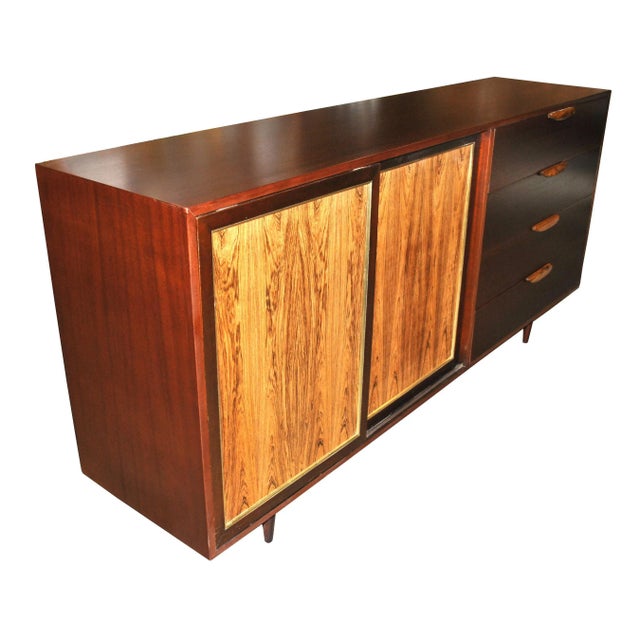 Harvey Probber Fall River Mass 77" Harvey Probber credenza Rare Harvey Probber credenza in rosewood and mahogany. Rosewood...