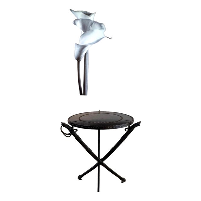 Vintage Metal "Sword Table" Attributed to Theodore Alexander – A Collector's Accent For Sale