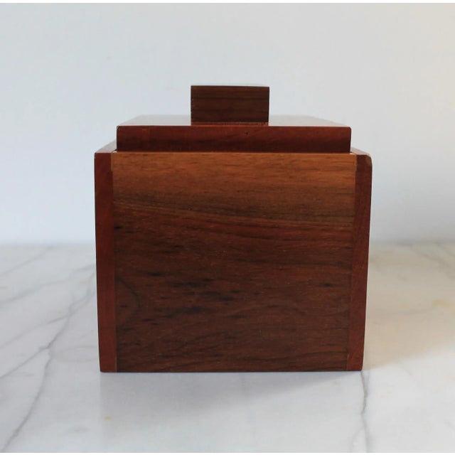 Vintage Wood Inlay Sunrise Keepsake Lidded Trinket Box For Sale In Milwaukee - Image 6 of 14