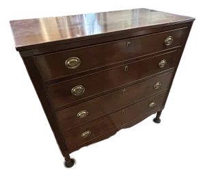 Antique 4 Drawer Sheraton Style Mahogany Chest of Drawers
