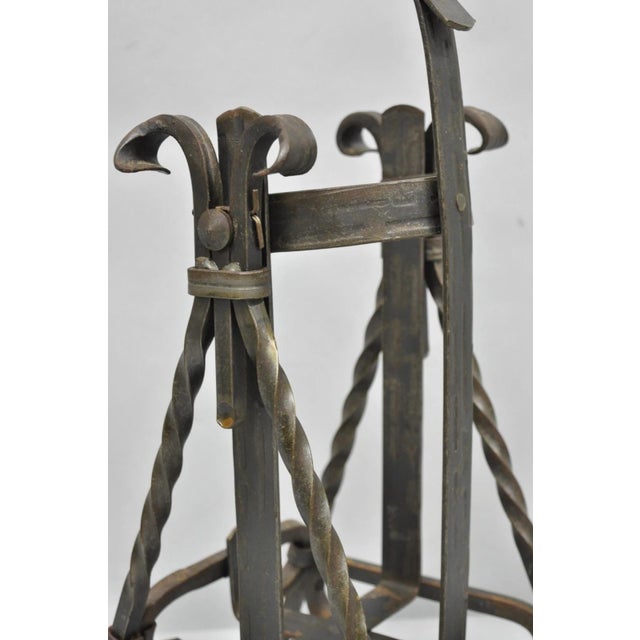 Antique German Arts & Crafts Wrought Iron Asbach Uralt 3 L Brandy Pourer Server For Sale - Image 15 of 17