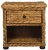 Natural Brown Wicker Nightstand With Drawer And 8"H Storage in Natural Abaca Brown For Sale - Image 10 of 10
